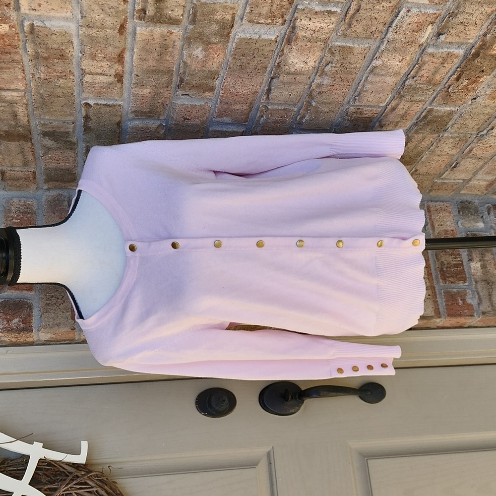 Carmen Marc Valvo Pale Pink Cardigan Size Large